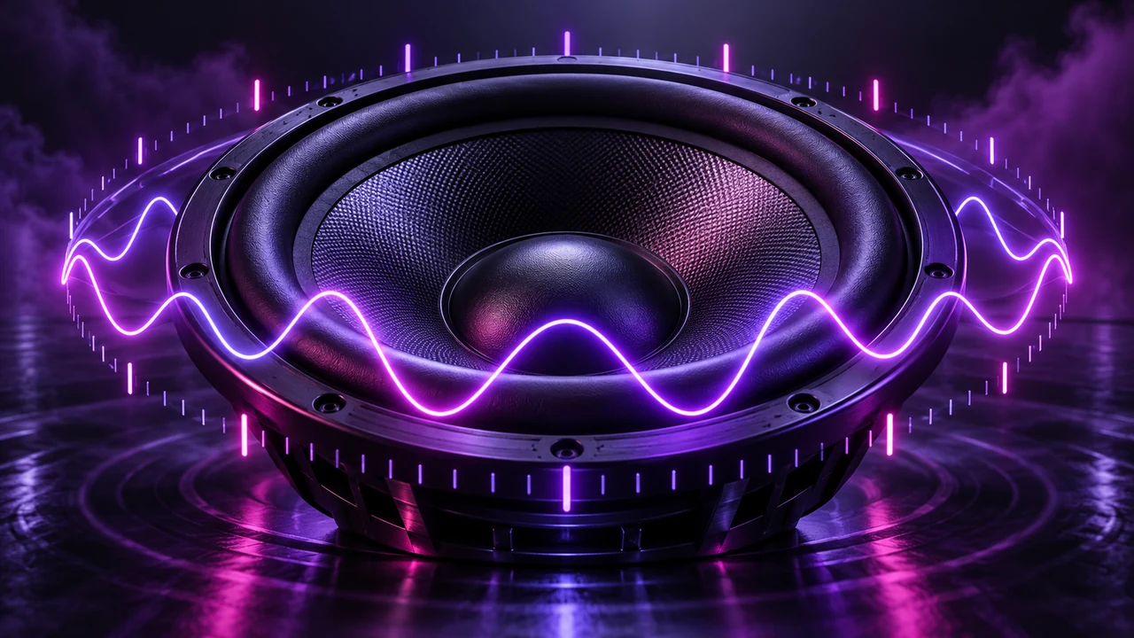 Purple 808 waveform passing through gold tuning markers